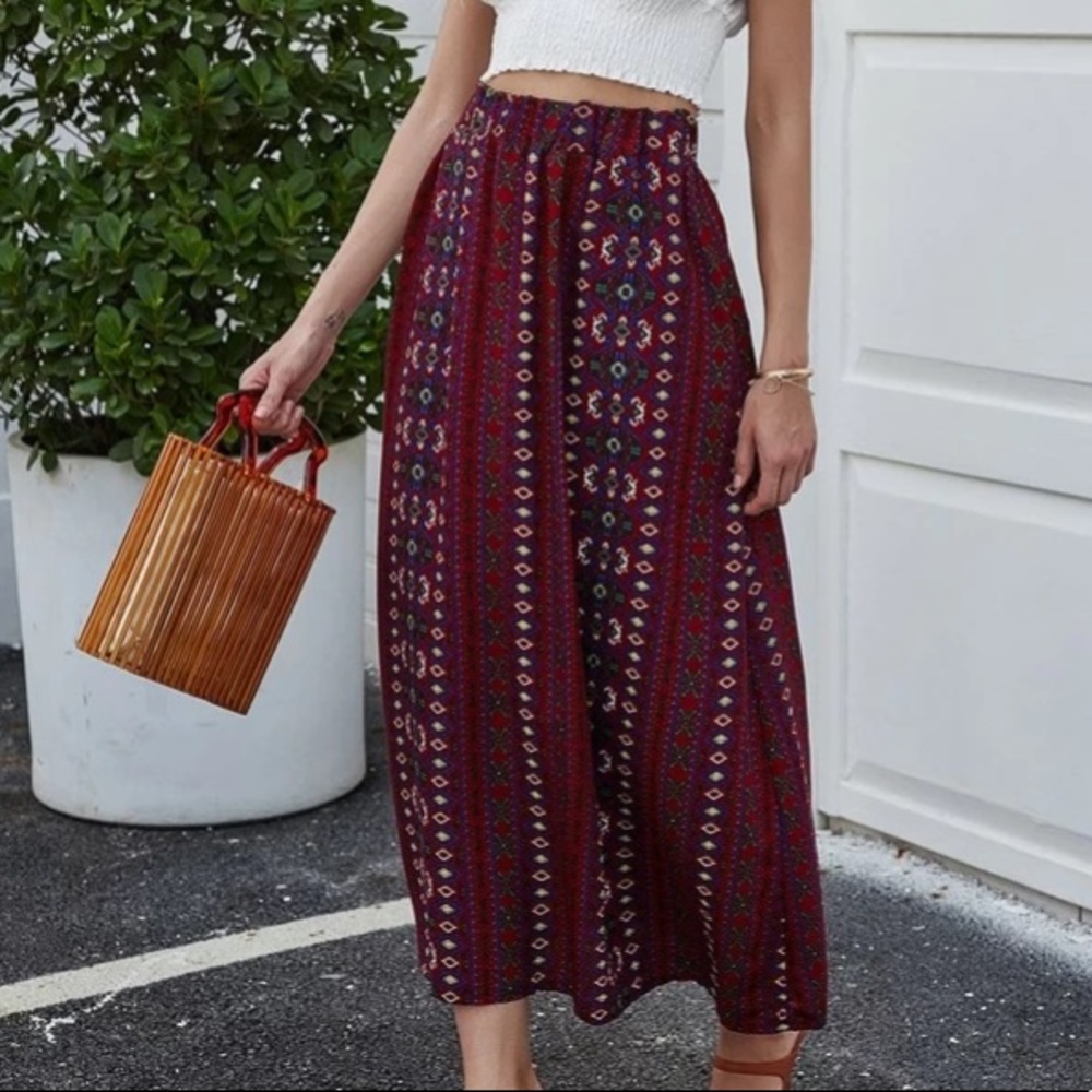 Shein embroidery high waist maxi skirt